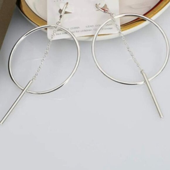 Silver  Hoop Earrings - Picture 4 of 6